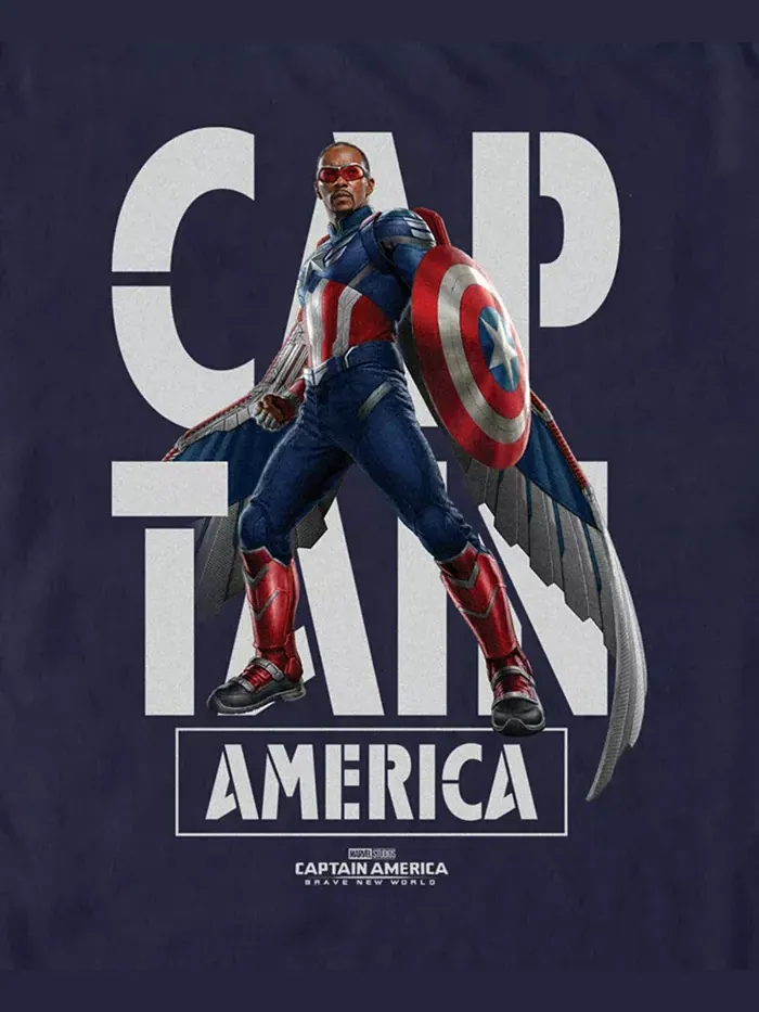 Мужская футболка с коротким рукавом Cap In Marvel — изображение 3 из 3, синий