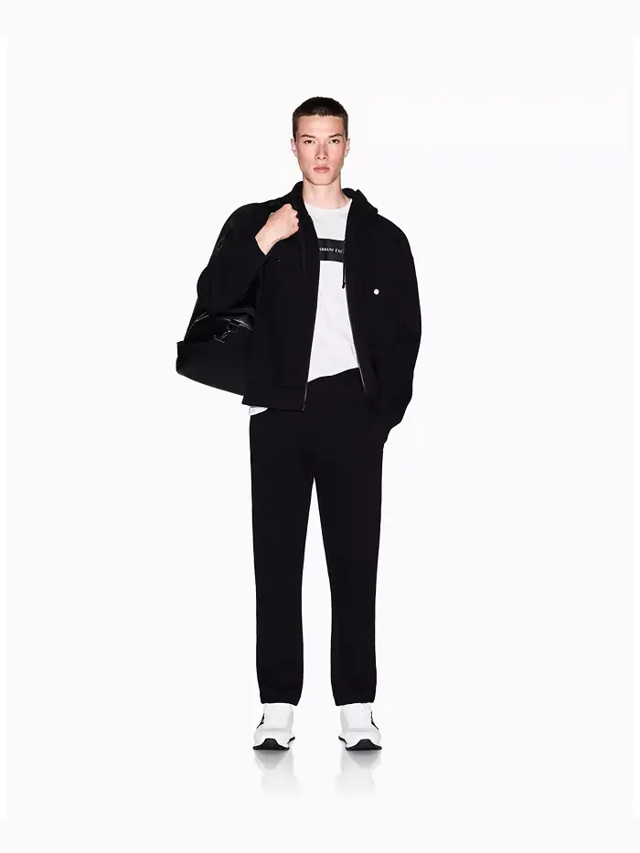 Мужские уютные пике-штаны Lab A|X Armani Exchange — изображение 2 из 5, черный