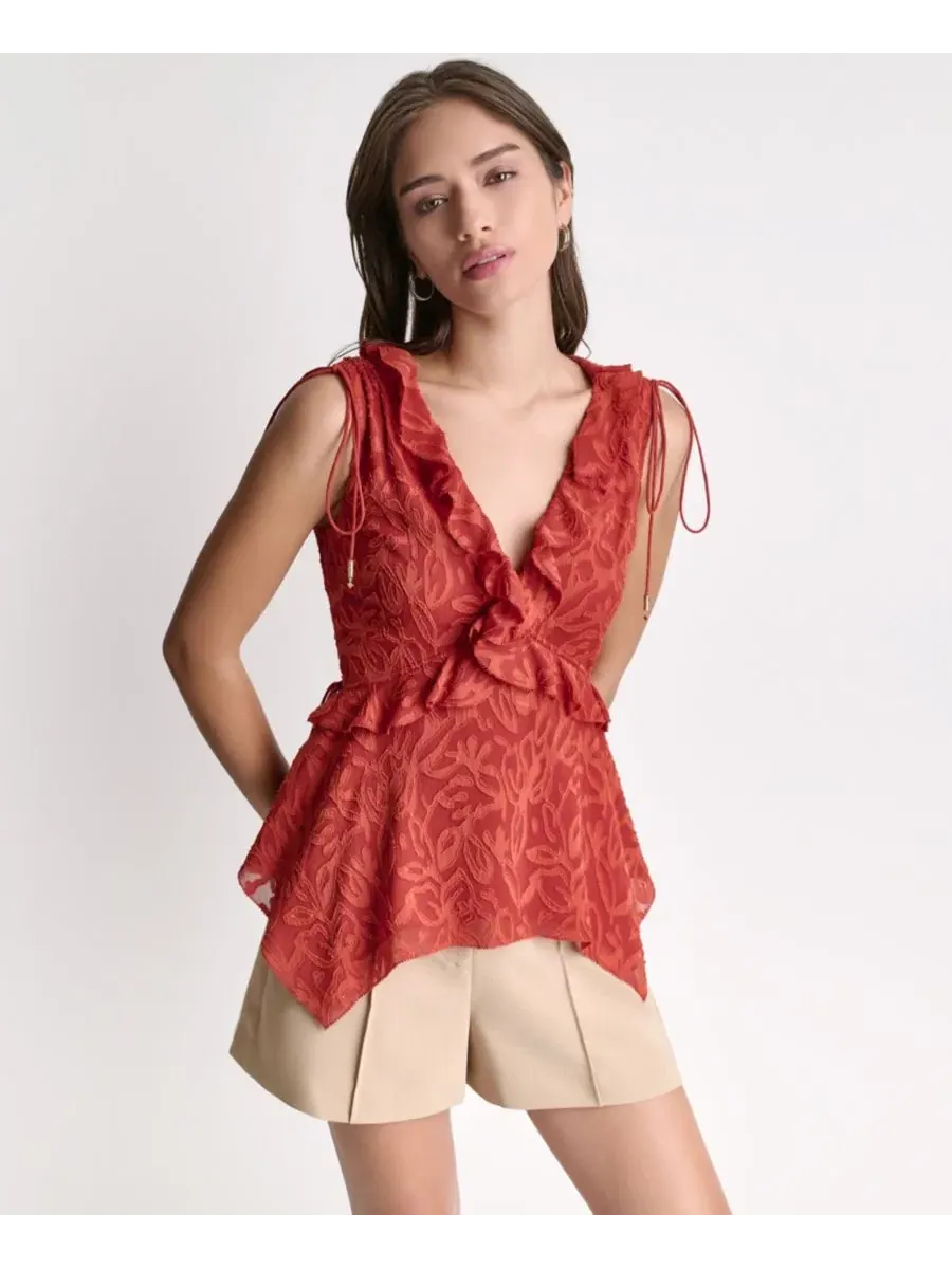 Топ с глубоким V-образным вырезом без рукавов BCBG, Mesa — изображение 1 из 7