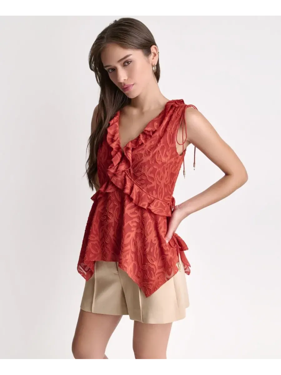 Топ с глубоким V-образным вырезом без рукавов BCBG, Mesa — изображение 3 из 7