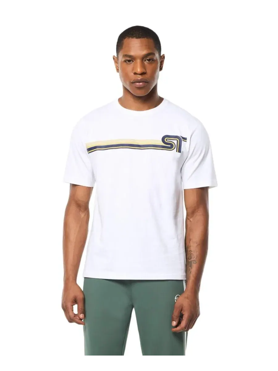 Футболка мужская из хлопка с принтом Corsa Sergio Tacchini — изображение 1 из 5, белый