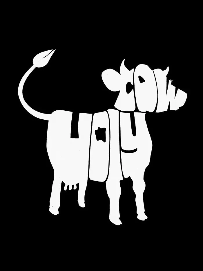 Мужская футболка с длинными рукавами Holy Cow Word Art LA Pop Art — изображение 3 из 3, черный