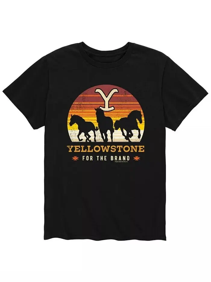 Мужская футболка Yellowstone Horses AIRWAVES — изображение 1 из 2, черный