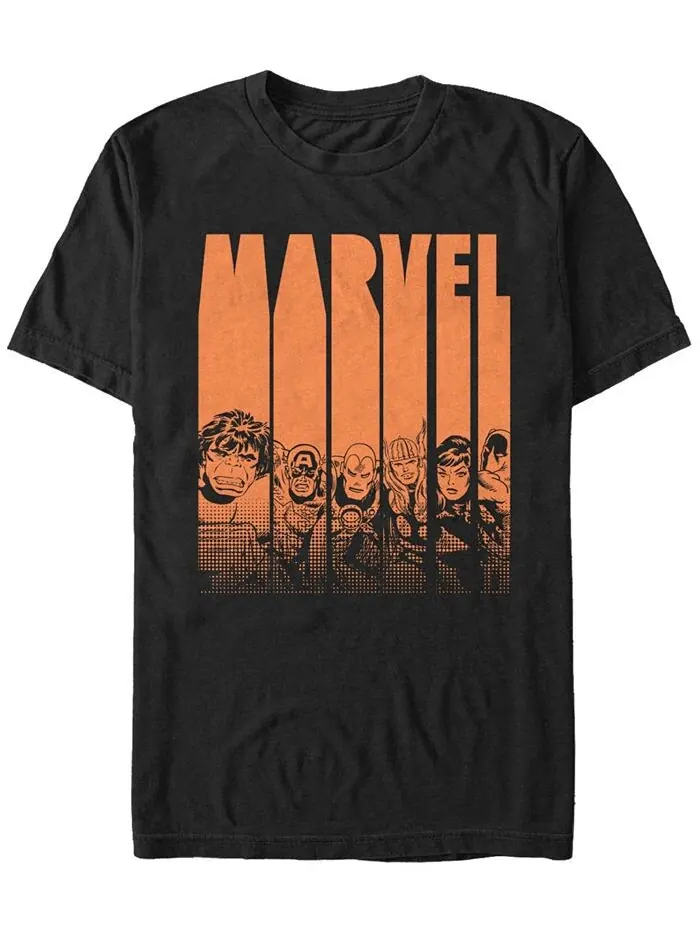 Мужская классическая футболка с короткими рукавами и логотипом Marvel «Мстители Хэллоуин» Fifth Sun — изображение 1 из 1