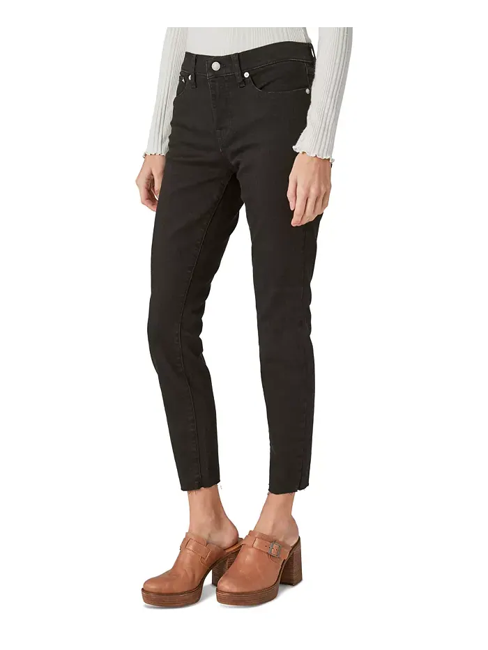 Женские джинсы Ava Mid-Rise с потертостями Lucky Brand — изображение 3 из 4, черный