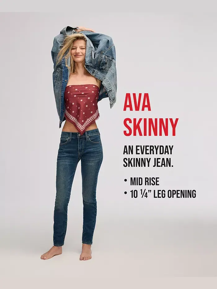 Женские джинсы Ava Mid-Rise с потертостями Lucky Brand — изображение 5 из 5