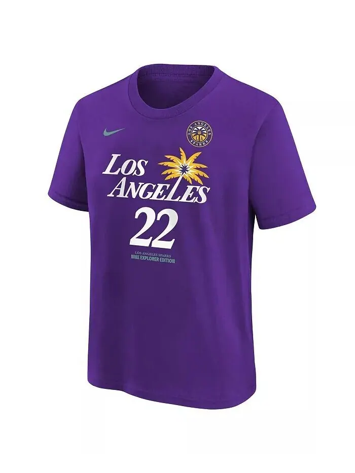 Футболка Nike Big Boys and Girls Cameron Brink Purple Los Angeles Sparks с номером драфта WNBA 2024 — изображение 2 из 3