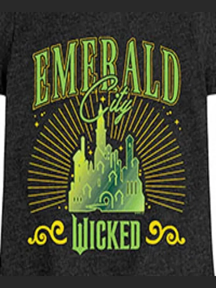 Футболка с рисунком Emerald City для маленьких девочек Wicked — изображение 3 из 3, черный