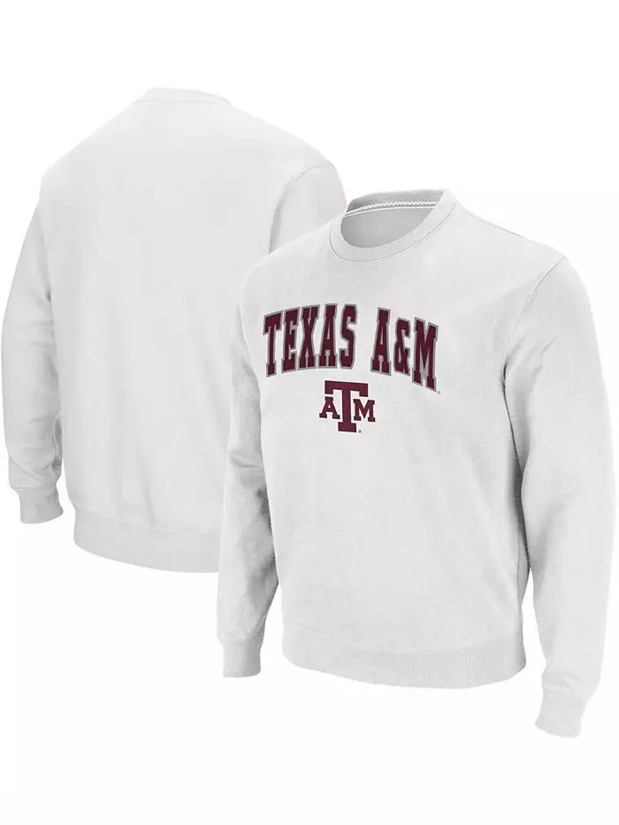 Мужская толстовка Texas AM Aggies Arch Logo с круглым вырезом Colosseum — изображение 1 из 6, белый