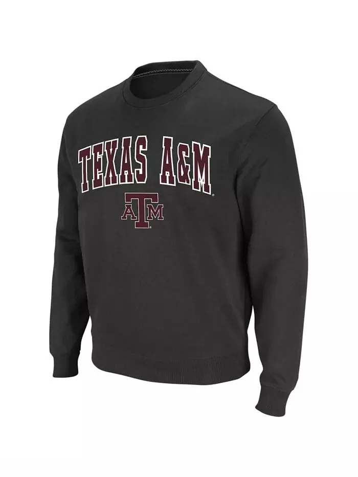 Мужская толстовка Texas AM Aggies Arch Logo с круглым вырезом Colosseum — изображение 4 из 6, белый