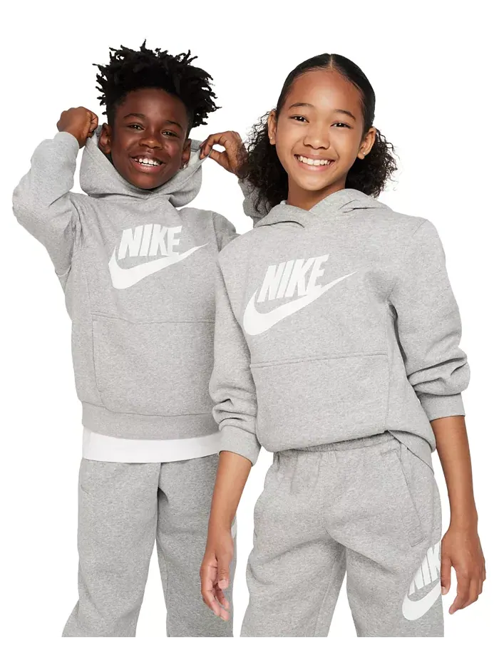 Толстовка с капюшоном Big Kids Sportswear Club из флиса Nike — изображение 4 из 6, темный серый