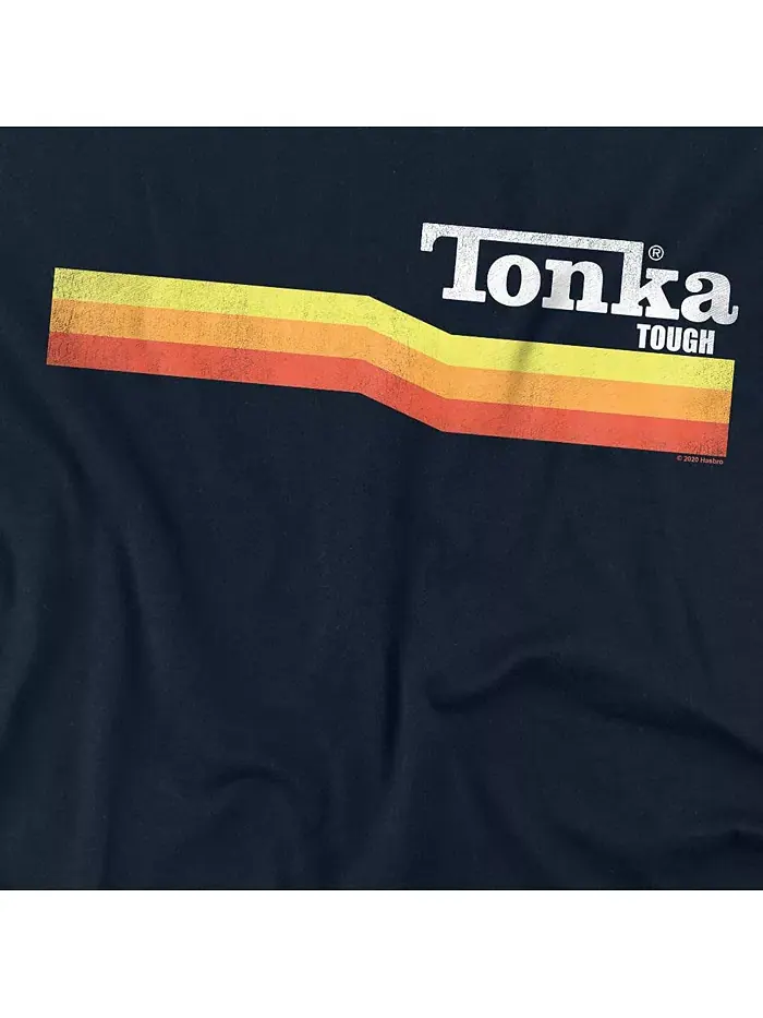 Большая и высокая футболка Tonka Tonka с логотипом Tough Stripe Hasbro+ — изображение 2 из 3, синий