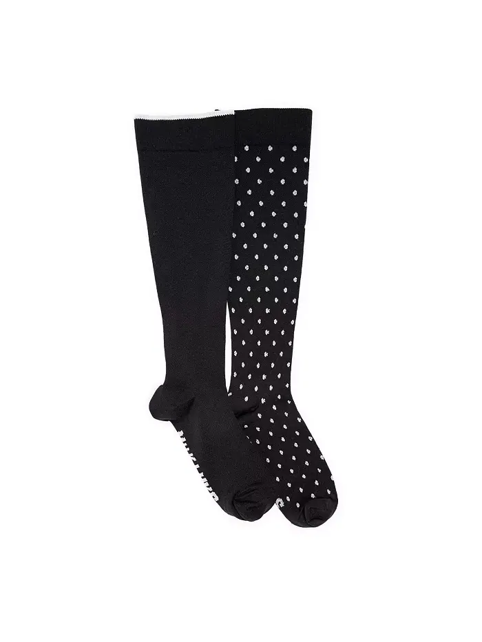 Женские нейлоновые компрессионные гольфы, 2 пары, одни широкие Muk Luks — изображение 2 из 2, мульти
