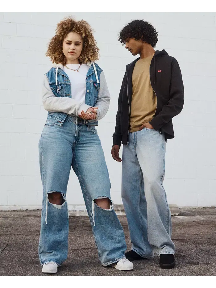 Женские джинсы Super-Low с двумя пуговицами расслабленного кроя Levi'S — изображение 5 из 6, синий