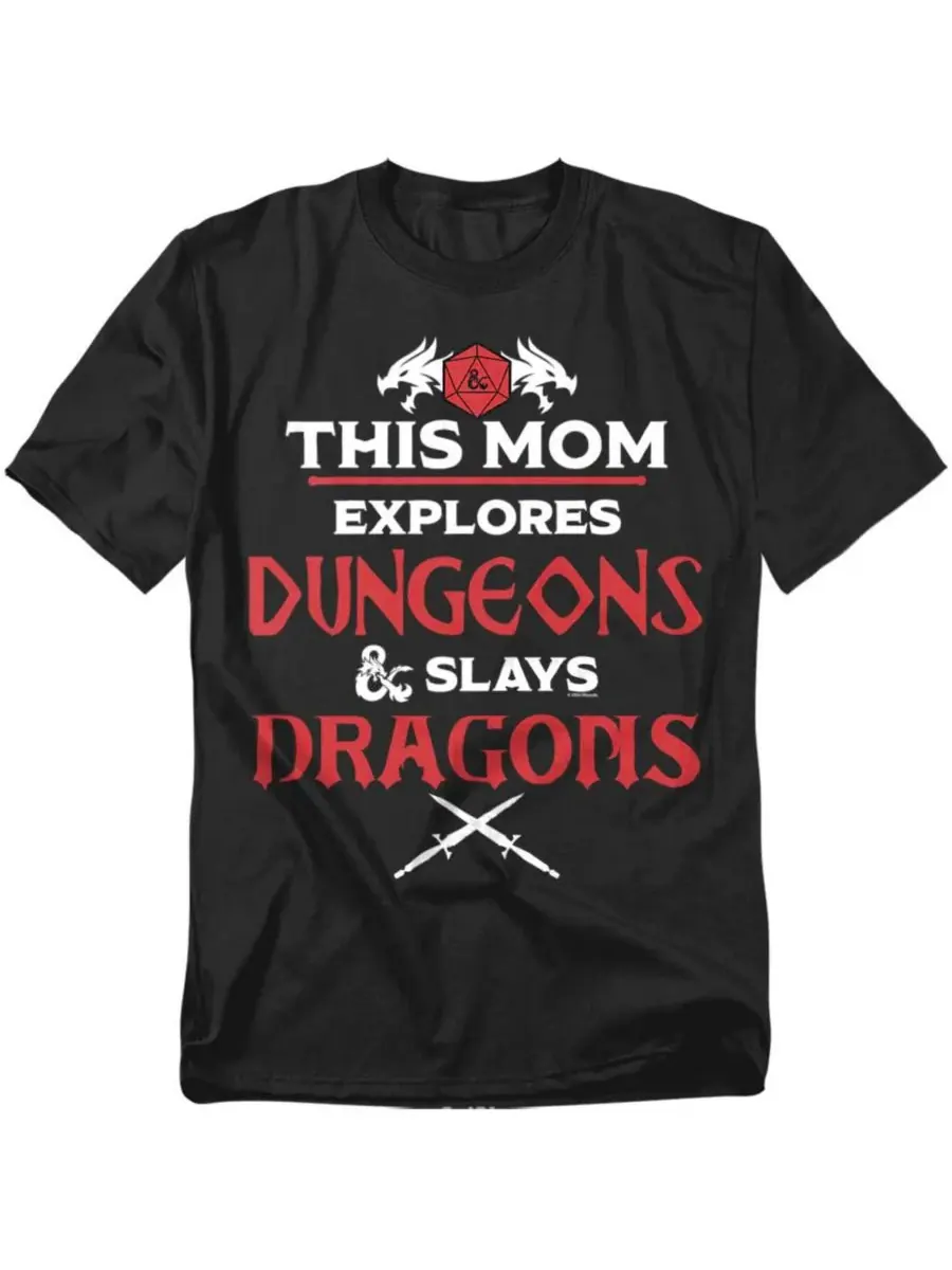 Мужская футболка Dungeons Dragons ко Дню матери "Убей драконов" D&D — изображение 1 из 3, черный