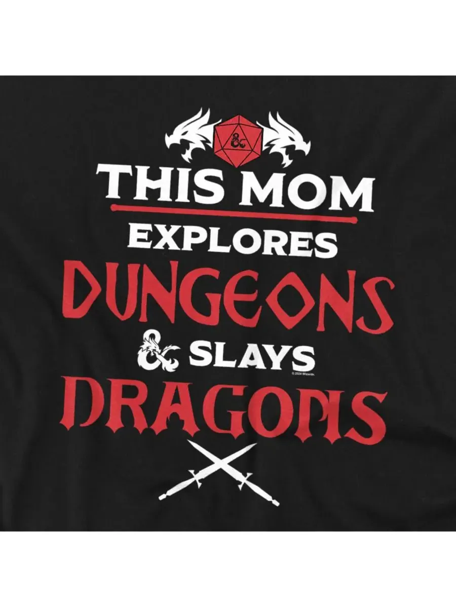 Мужская футболка Dungeons Dragons ко Дню матери "Убей драконов" D&D — изображение 2 из 3, черный