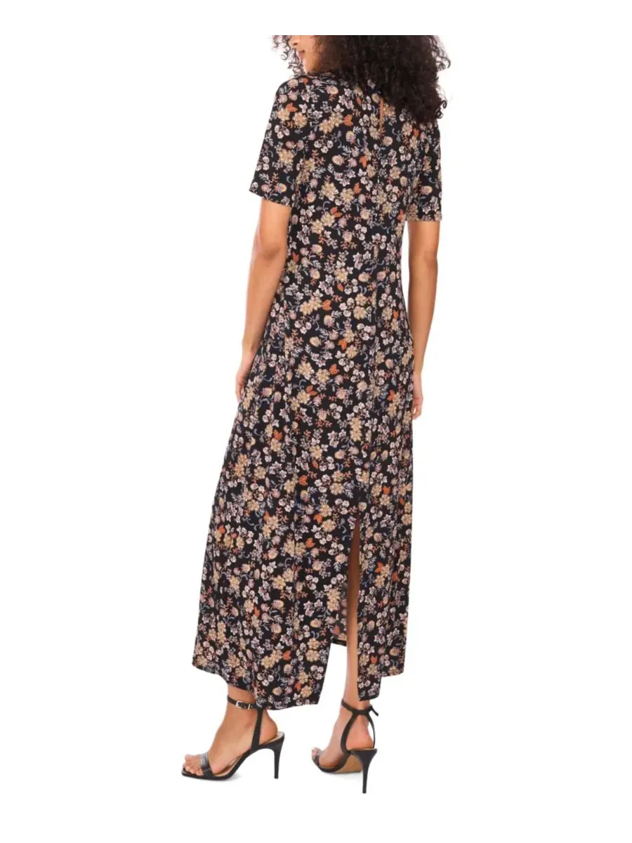 Женское платье с круглым вырезом и короткими рукавами Vince Camuto — изображение 3 из 3, насыщенный черный