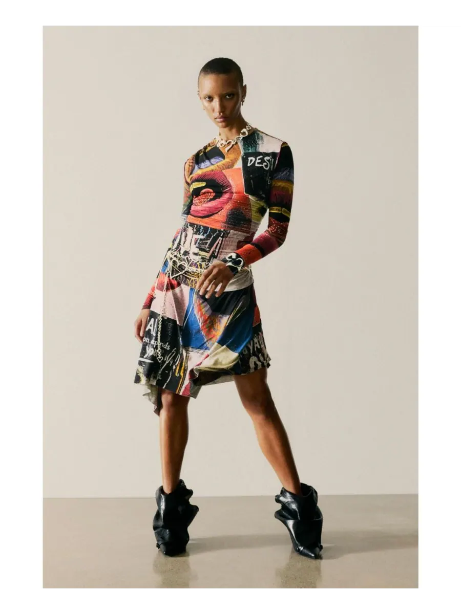 Женское платье с принтом в виде губ Desigual