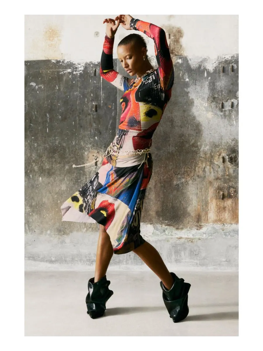 Женское платье с принтом в виде губ Desigual — изображение 4 из 6, черный
