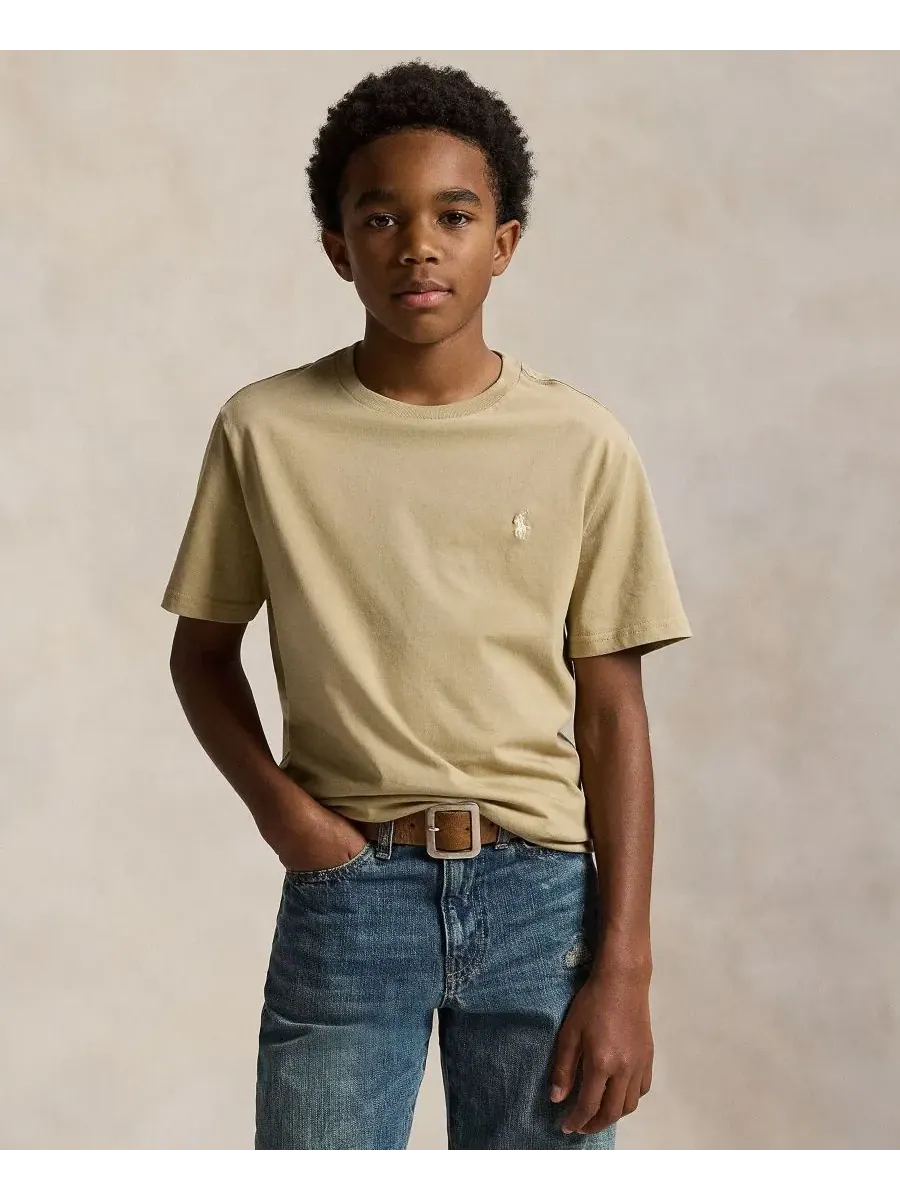 Детская футболка с круглым вырезом, размер 8-20 Polo Ralph Lauren — изображение 1 из 5, классический хаки