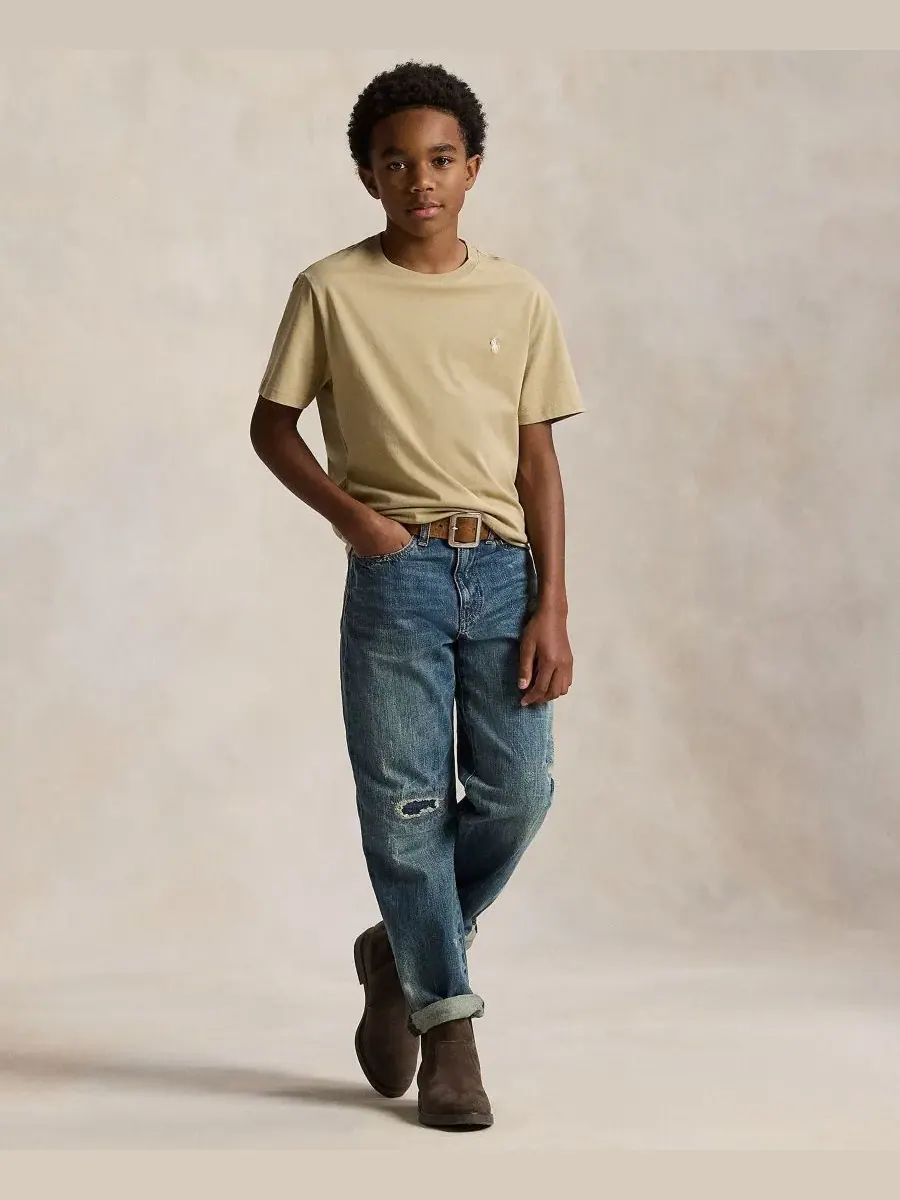 Детская футболка с круглым вырезом, размер 8-20 Polo Ralph Lauren — изображение 2 из 5, классический хаки