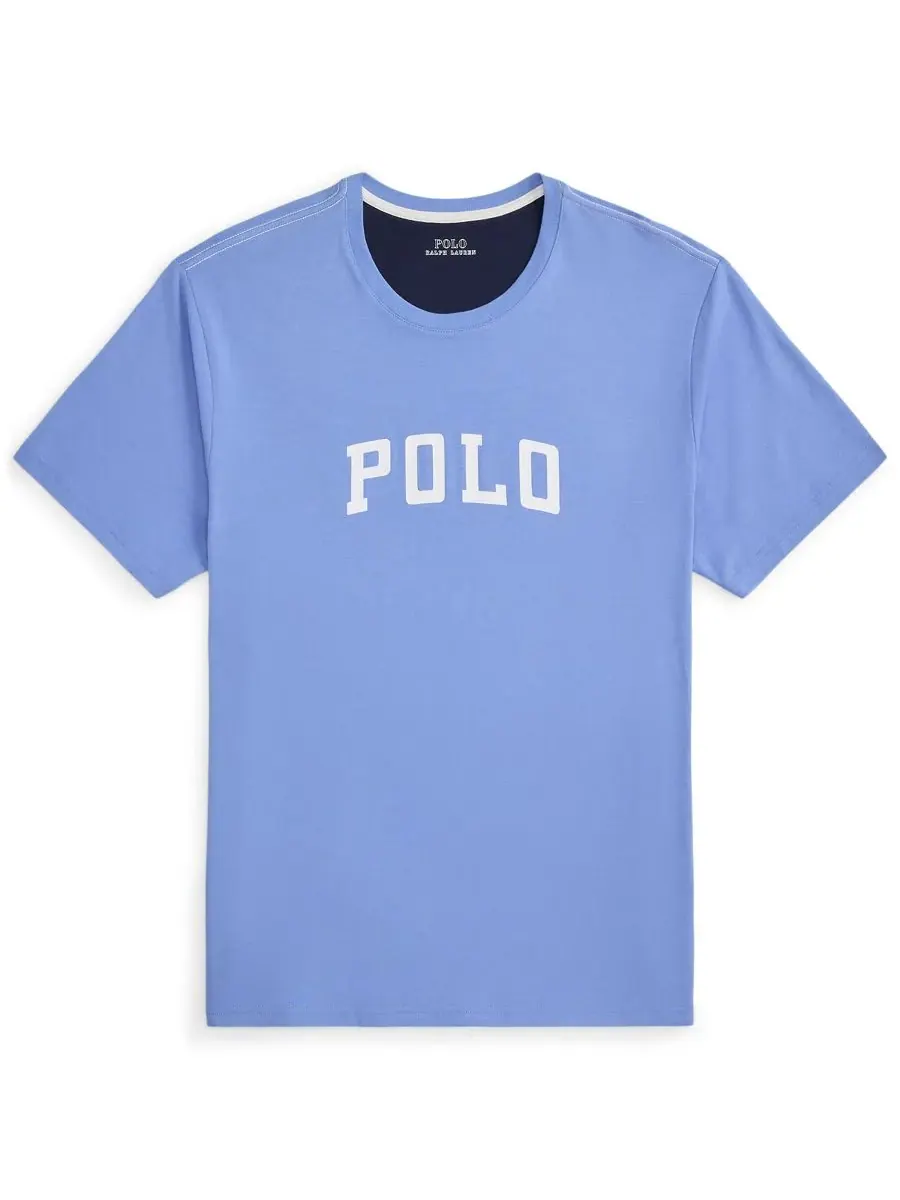 Мужская пижамная футболка с круглым вырезом Polo Ralph Lauren — изображение 4 из 4, синий/белый