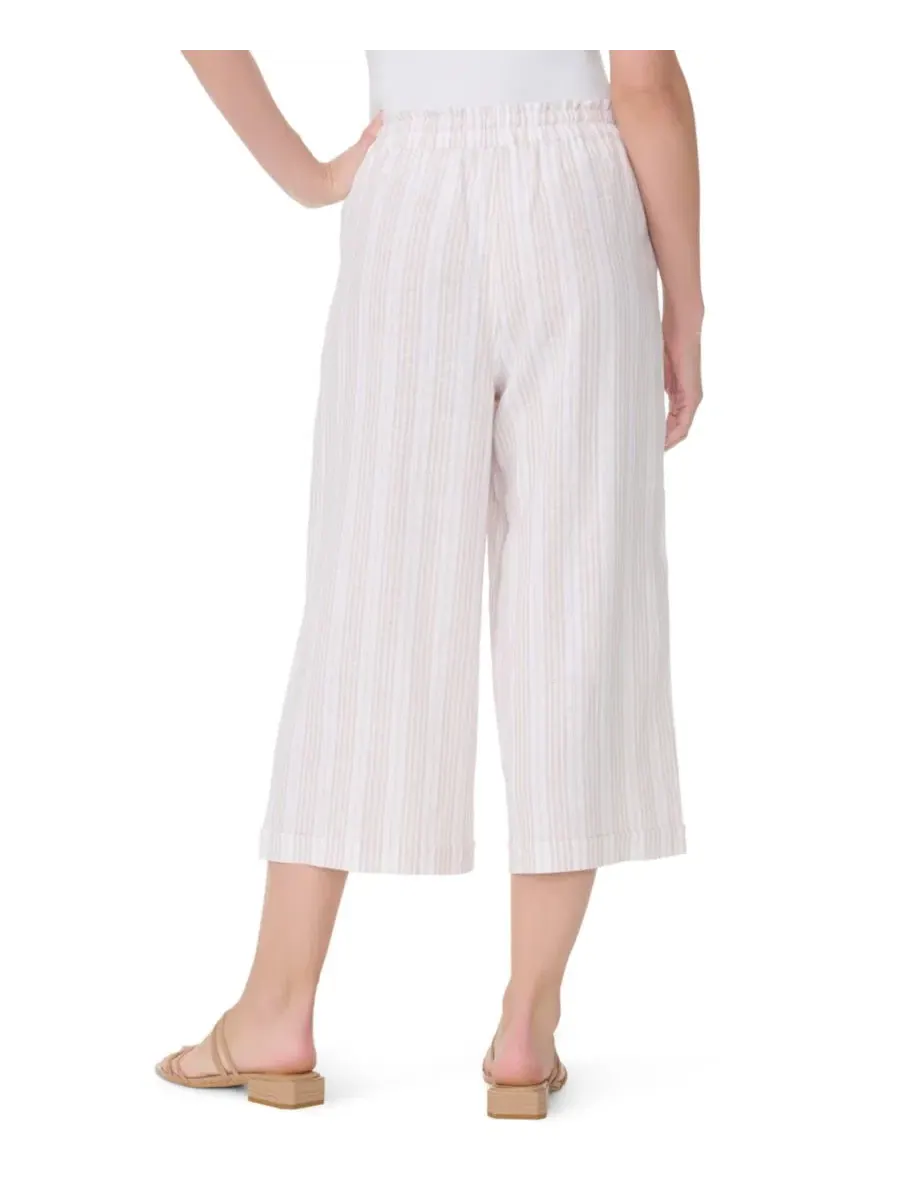 Женские льняные укороченные брюки с широкими штанинами Gloria Vanderbilt, Stonewood Stripe — изображение 3 из 3