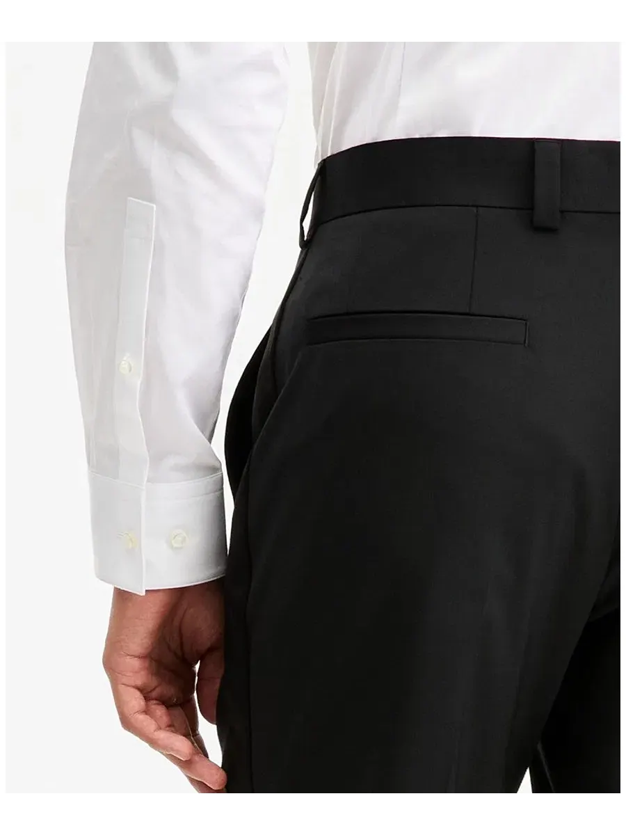 Брюки классические с атласным кантом, модель Modern-Fit Super Flex Hugo Boss — изображение 5 из 6, черный