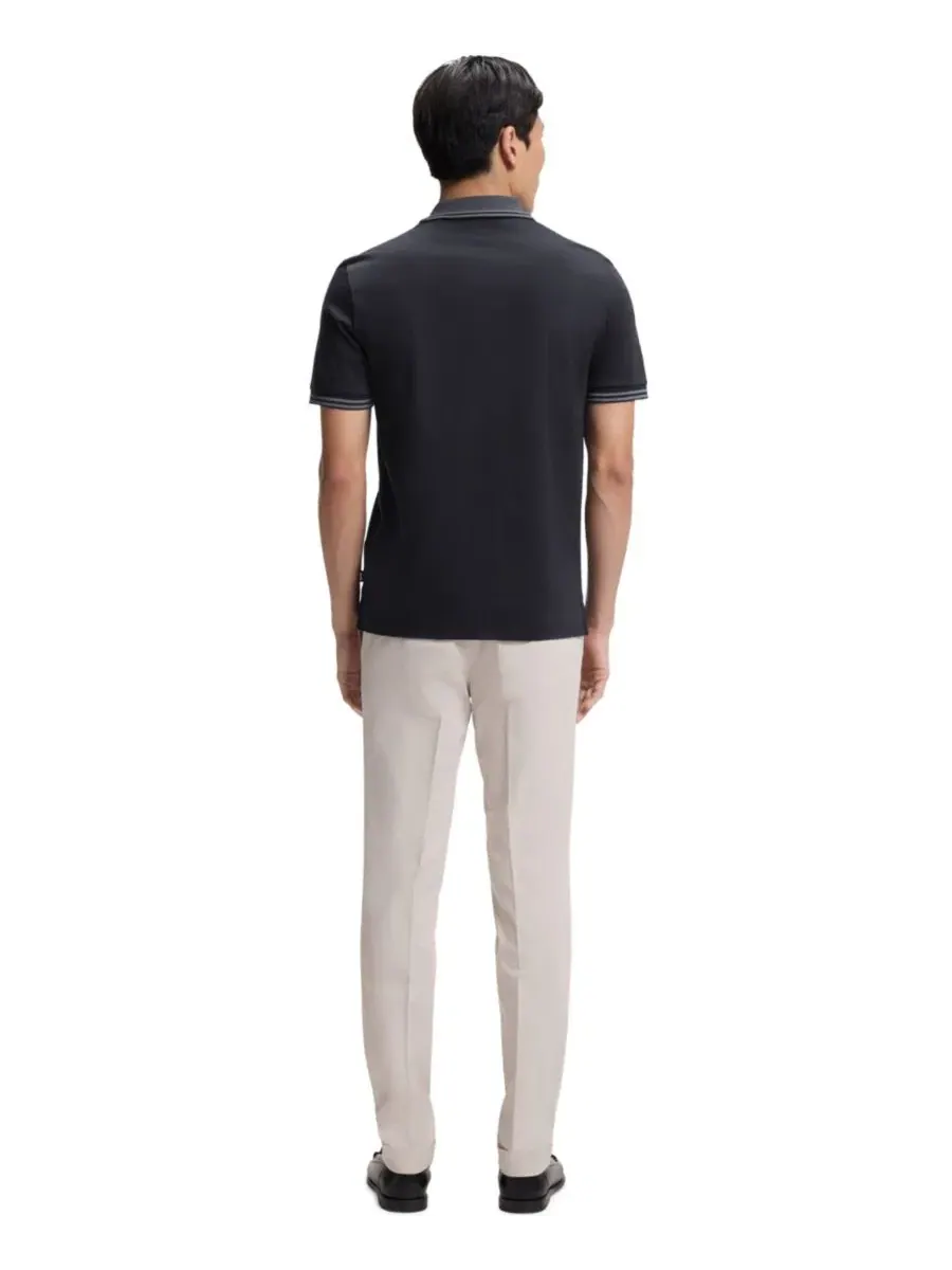 Поло из мерсеризованного хлопка Slim Fit Hugo Boss — изображение 3 из 5, синий