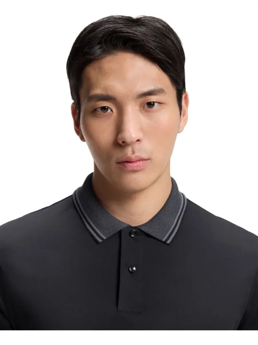 Поло из мерсеризованного хлопка Slim Fit Hugo Boss — изображение 5 из 5, синий