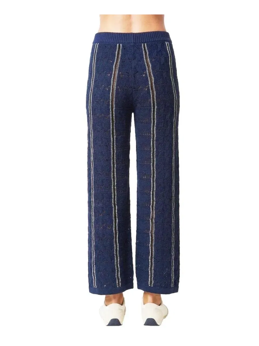 Вязаные брюки Amber Novelty Stitch Sweater Pant Central Park West — изображение 3 из 3, темно-синий