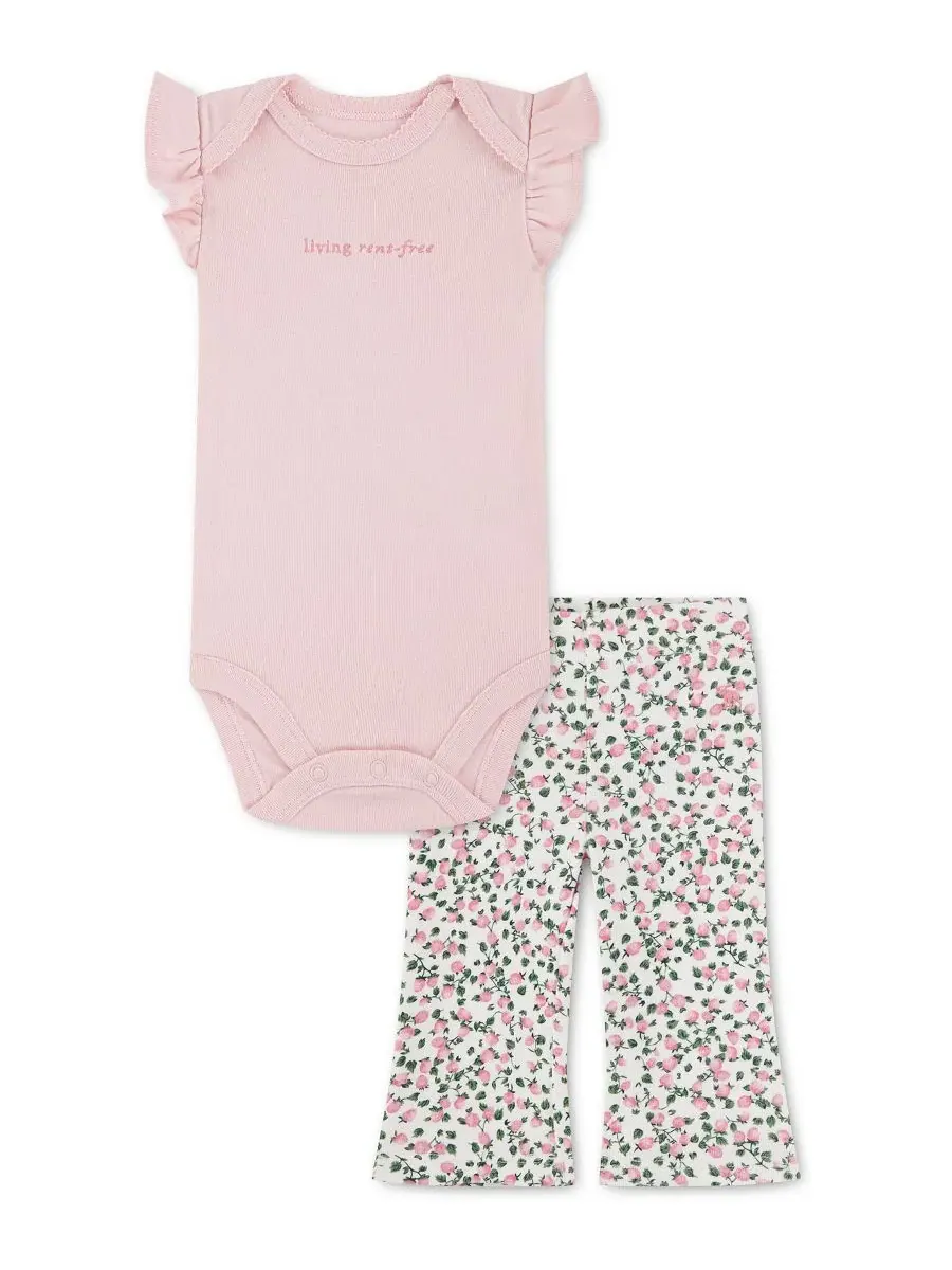 Комплект из боди и леггинсов с флаттер-рукавами, модель 2-Piece Set abercrombie kids