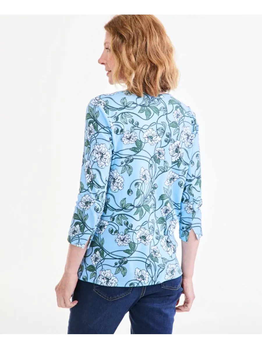Женская футболка с принтом, 3/4 рукав, лодочка Style & Co, Pretty Peri — изображение 4 из 4
