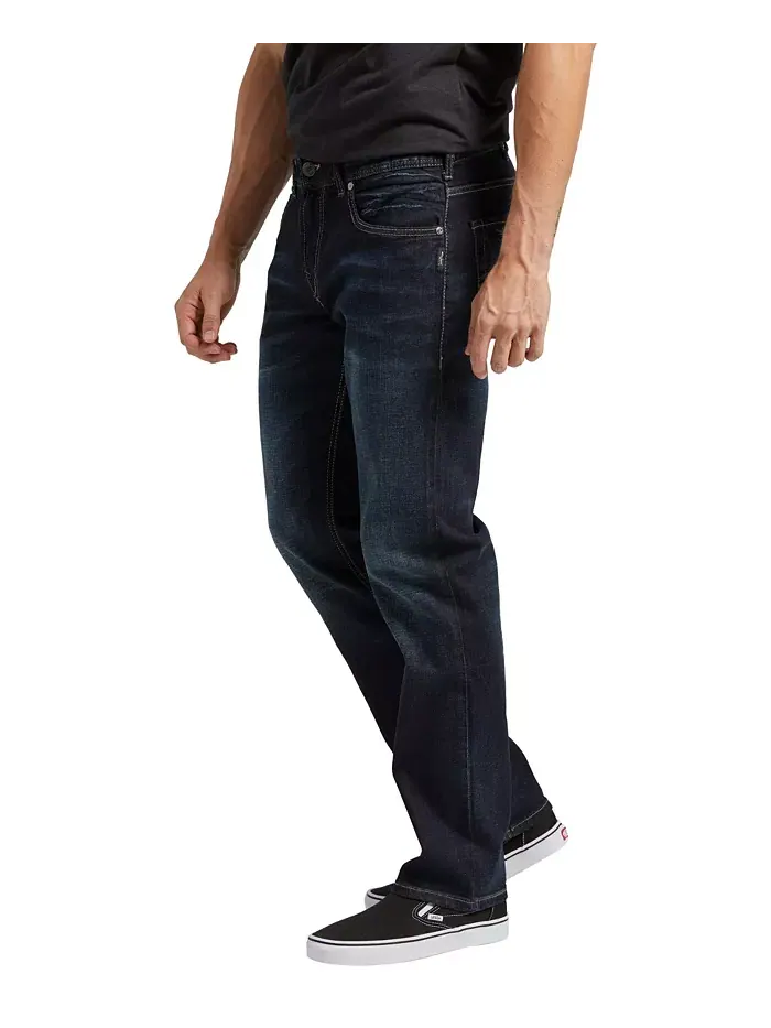 Мужские джинсы Allan Classic Fit Slim Stretch Silver Jeans Co. — изображение 2 из 3, синий