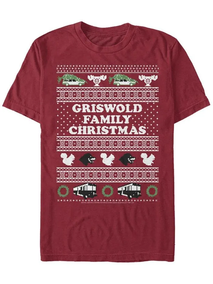 Мужская футболка National Lampoon Christmas Vacation Griswold с короткими рукавами Fifth Sun — изображение 1 из 1, красный