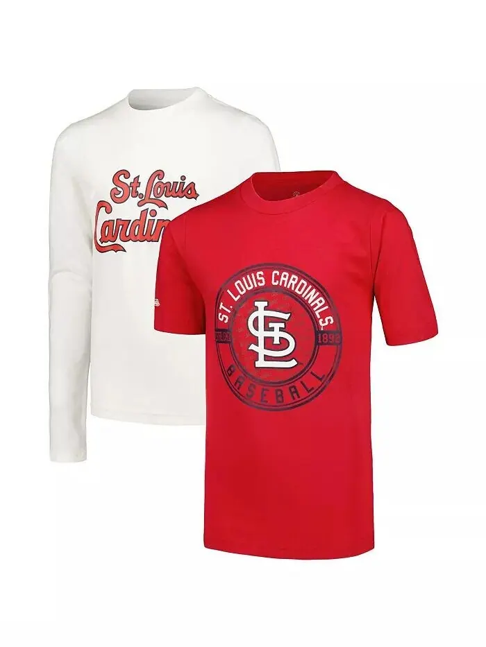 Комбинированный комплект футболок с красными и белыми футболками Big Boys St. Louis Cardinals — белый