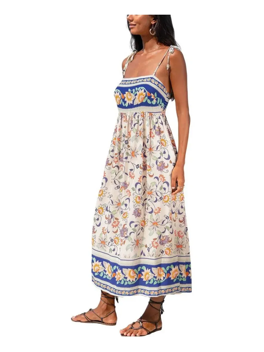 Платье-макси Golden Hour Floral Cupshe — изображение 2 из 3, белый