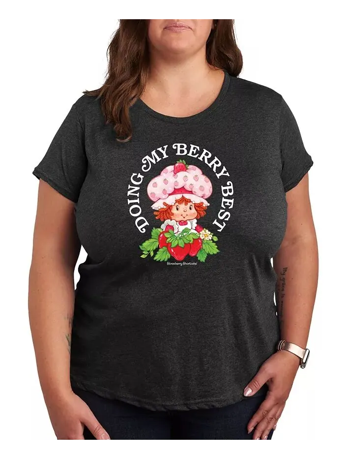 Футболка-пуловер с принтом Strawberry Shortcake Berry Best размера Plus Hybrid Apparel — изображение 1 из 3, серый