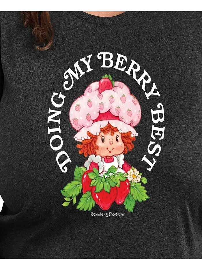 Футболка-пуловер с принтом Strawberry Shortcake Berry Best размера Plus Hybrid Apparel — изображение 2 из 3, серый