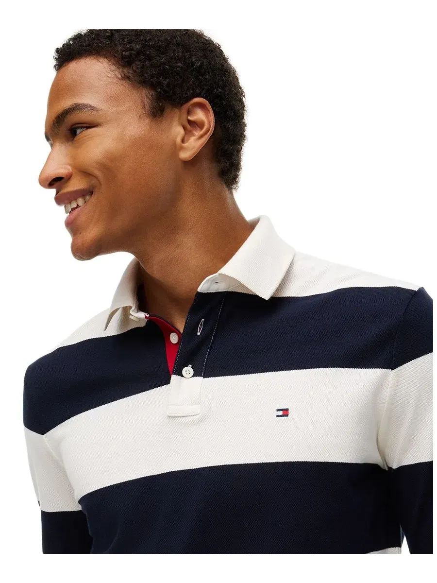 Поло с длинным рукавом, полосатый принт Rugby Stripe Tommy Hilfiger — изображение 3 из 4