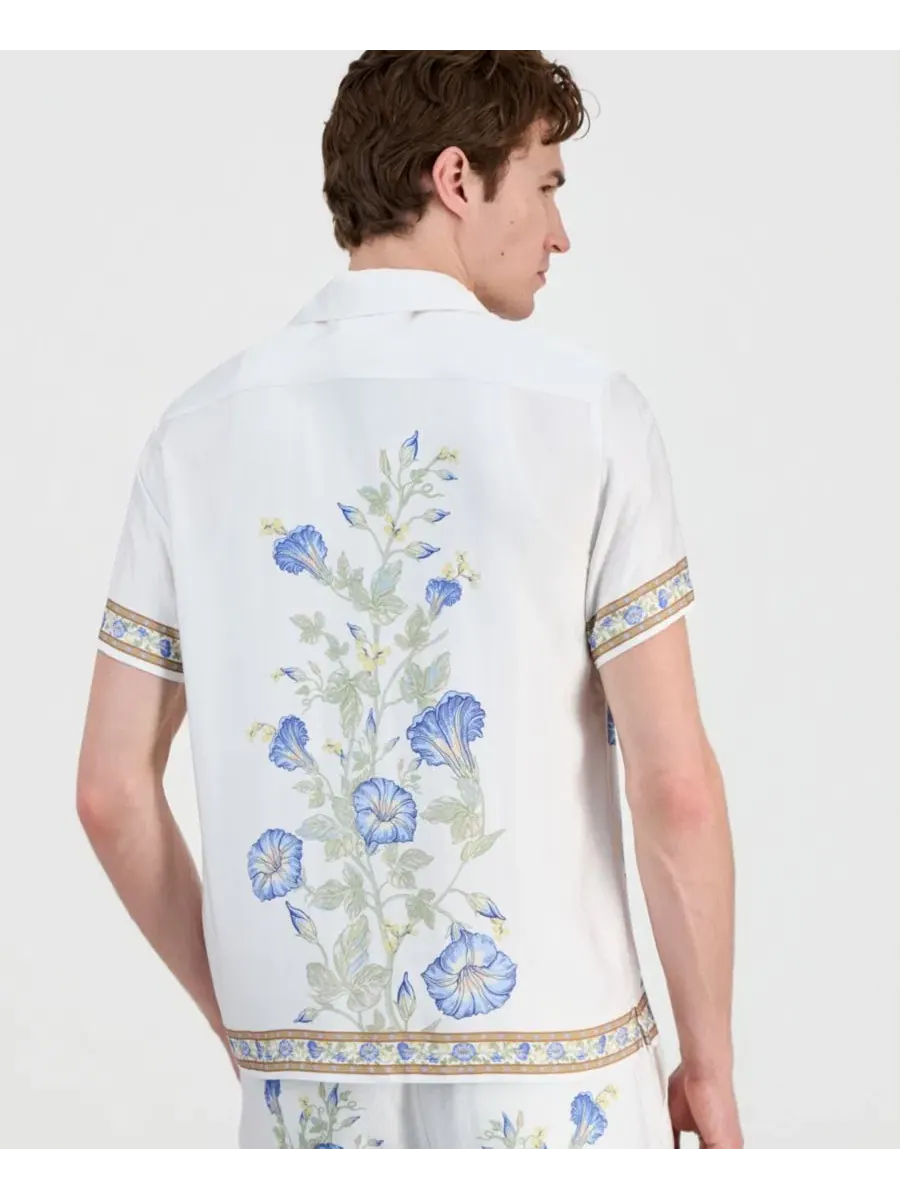 Мужская рубашка с принтом Wayco Bord Floral GUESS — изображение 4 из 4, белый мульти
