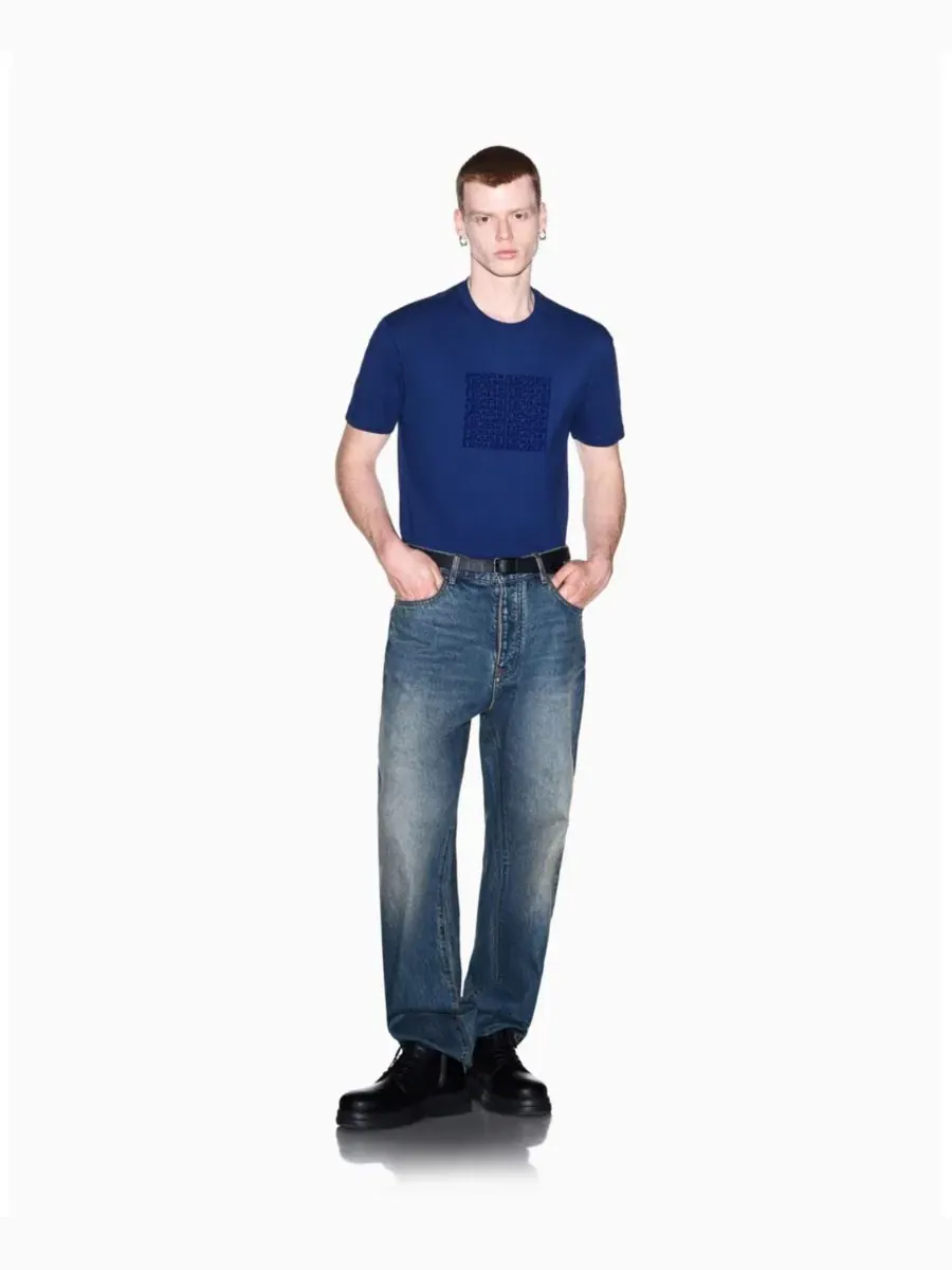 Футболка с коротким рукавом Box Logo Tee A|X Armani Exchange — изображение 3 из 8, синий