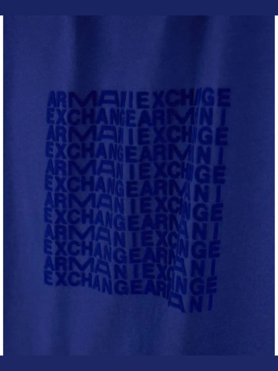 Футболка с коротким рукавом Box Logo Tee A|X Armani Exchange — изображение 5 из 8, синий