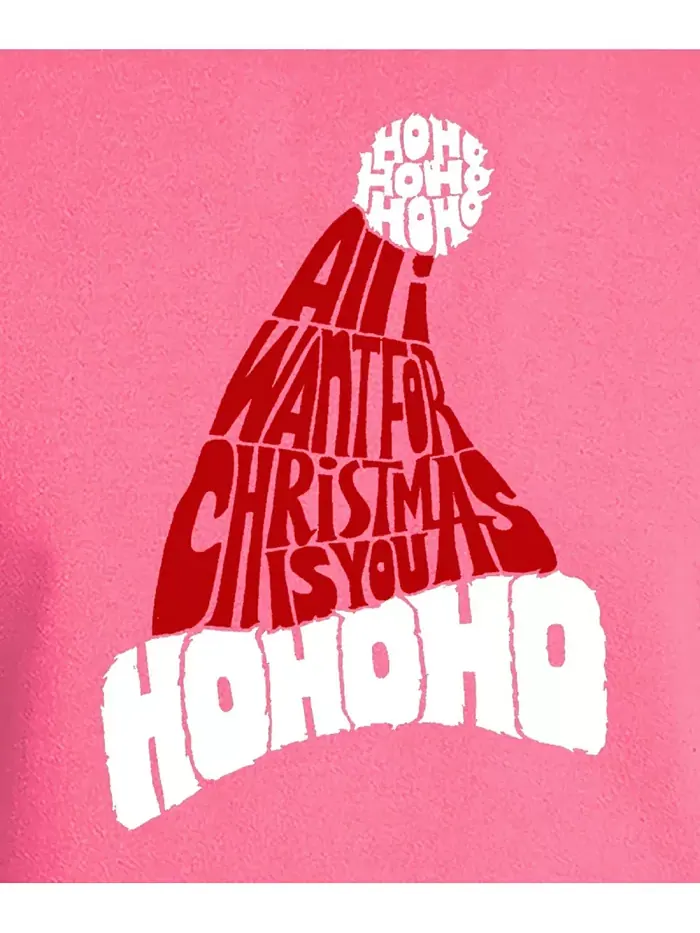 Мужская худи с принтом "All I Want for Christmas Is You" LA Pop Art — изображение 3 из 5, розовый