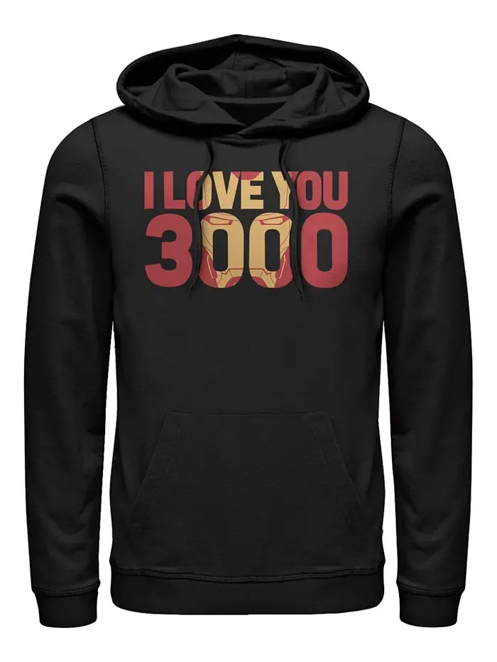 Мужская толстовка с капюшоном Marvel Avengers: Финал "I Love You 3000" Iron Man Fifth Sun — изображение 1 из 1, черный