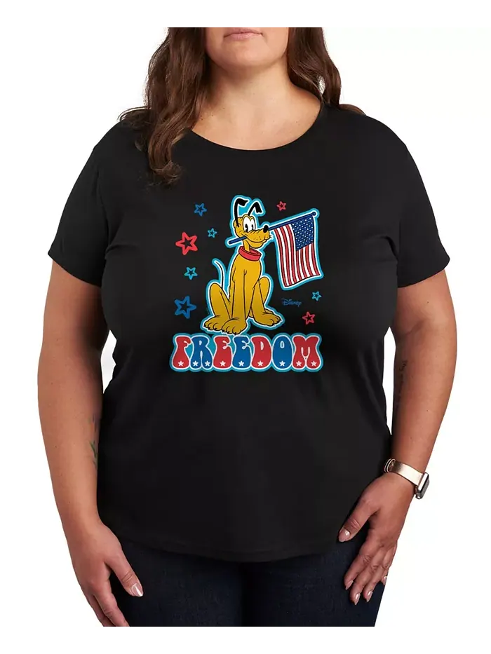 Футболка больших размеров Disney Pluto с изображением американского флага Hybrid Apparel — изображение 1 из 3, черный