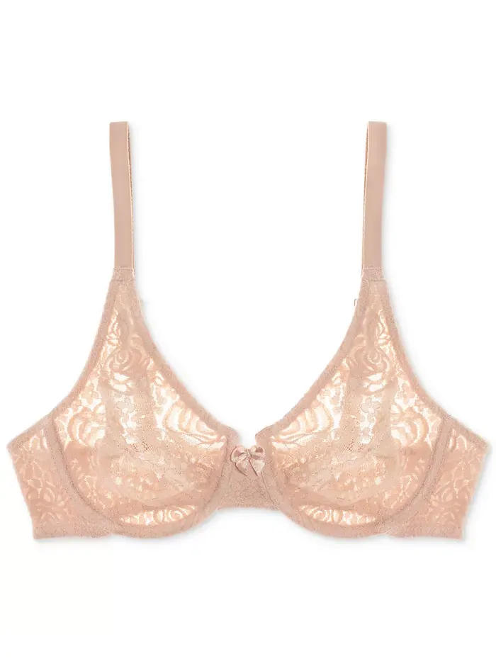 Бюстгальтер с кружевом и косточками Halo Lace Molded Underwire 851205, до чашки G Wacoal — изображение 7 из 8, слоновая кость
