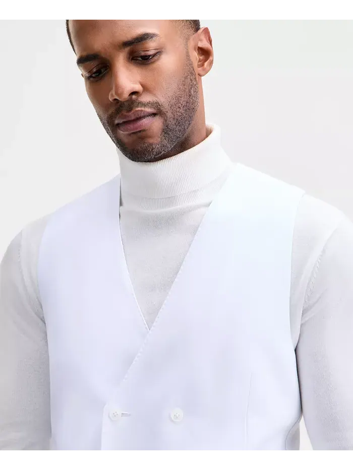 Мужской жилет классического кроя из костюмных отделений Tayion Collection — изображение 2 из 5, белый