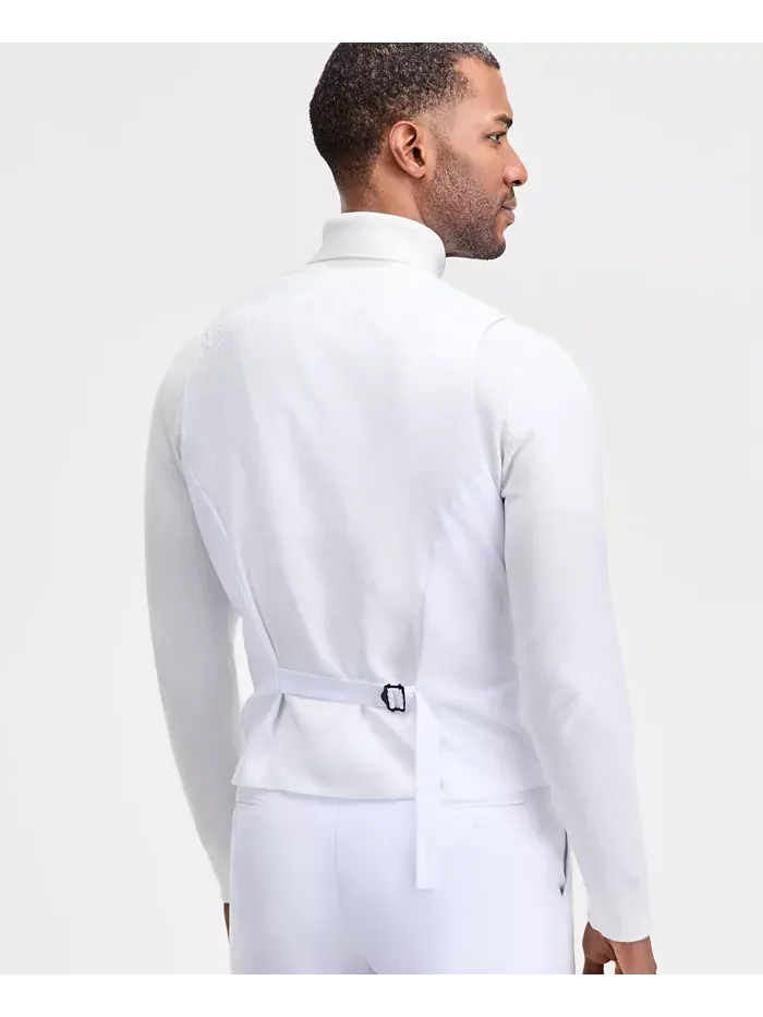 Мужской жилет классического кроя из костюмных отделений Tayion Collection — изображение 4 из 5, белый