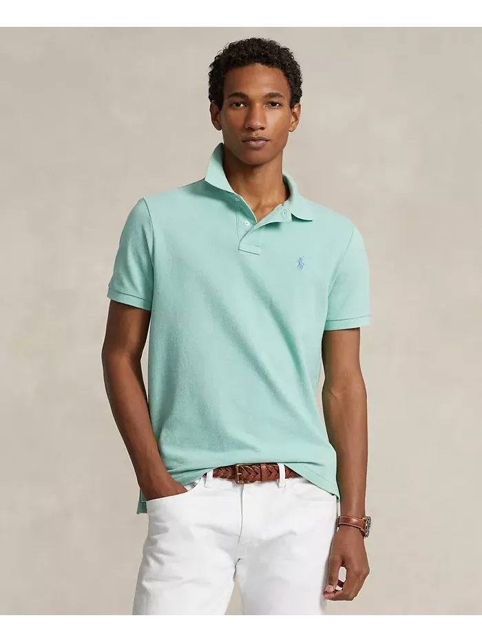 Мужская классическая поло с сетчатой тканью Polo Ralph Lauren — изображение 1 из 4, зеленый